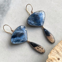 Pietersite and Bird’s Eye Agate Earrings